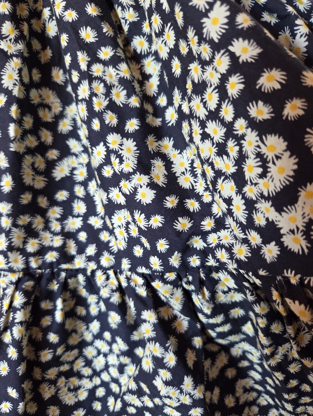 NWOT Matteau Shirred Peasant Puff Sleeve Mini Dress In Midnight Daisy - Picture 7 of 10
